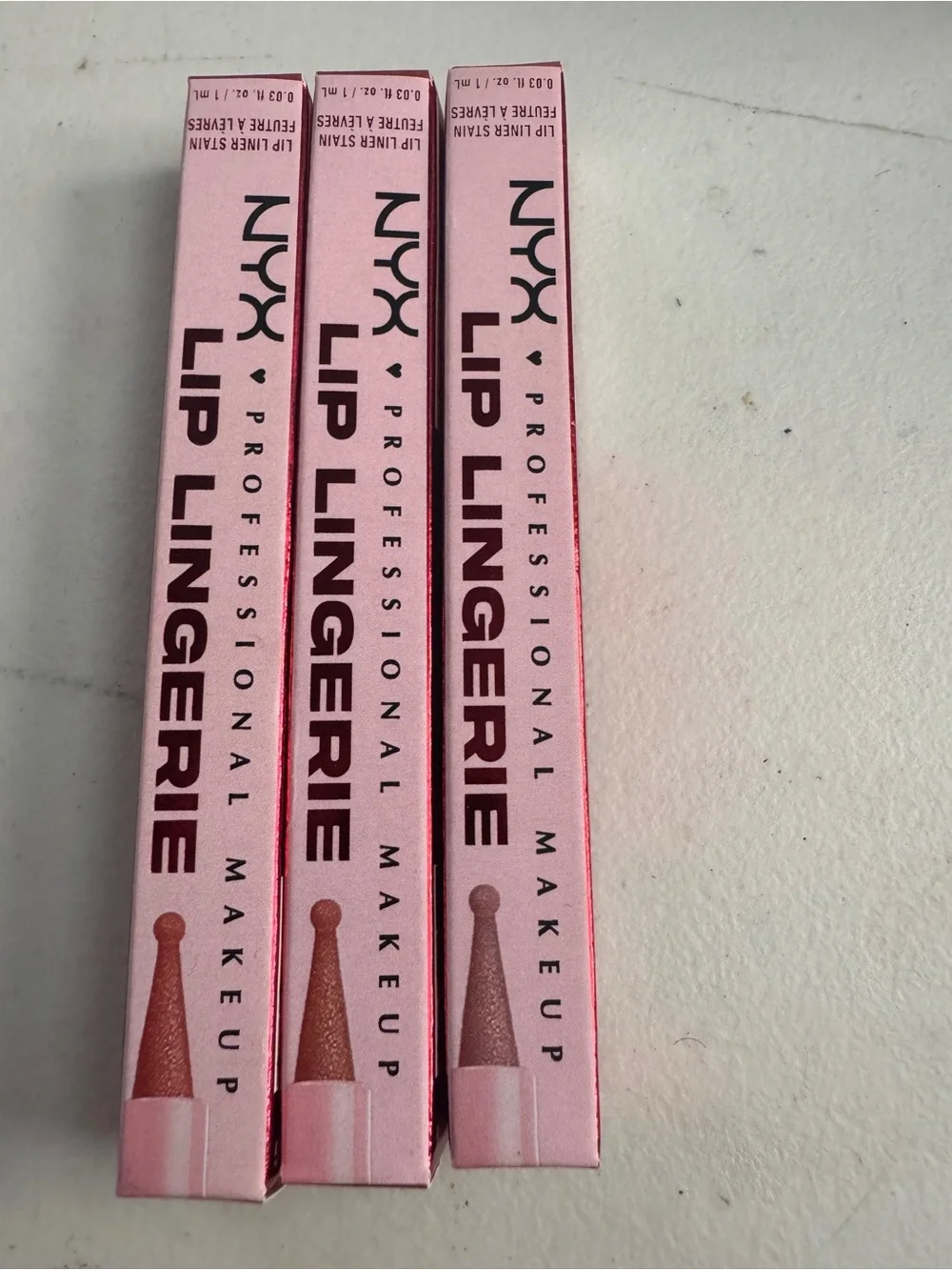 NIB NYX PROFESSIONAL MAKEUP LIP LINGERIE 3-PIECE LIP LINER STAIN SET 💋